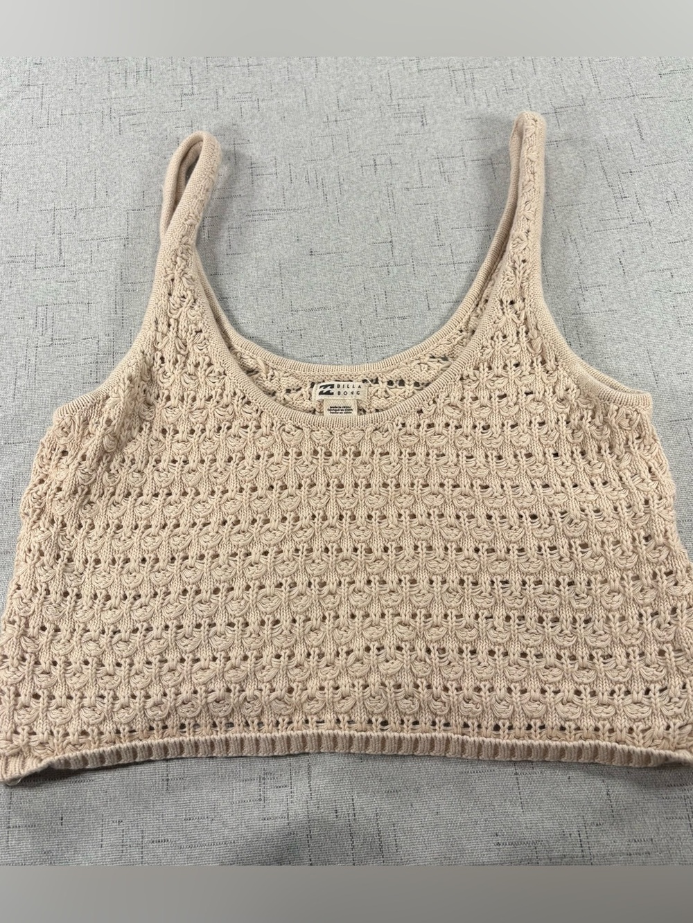 Billabong Beige Crochet Crop Tank Top